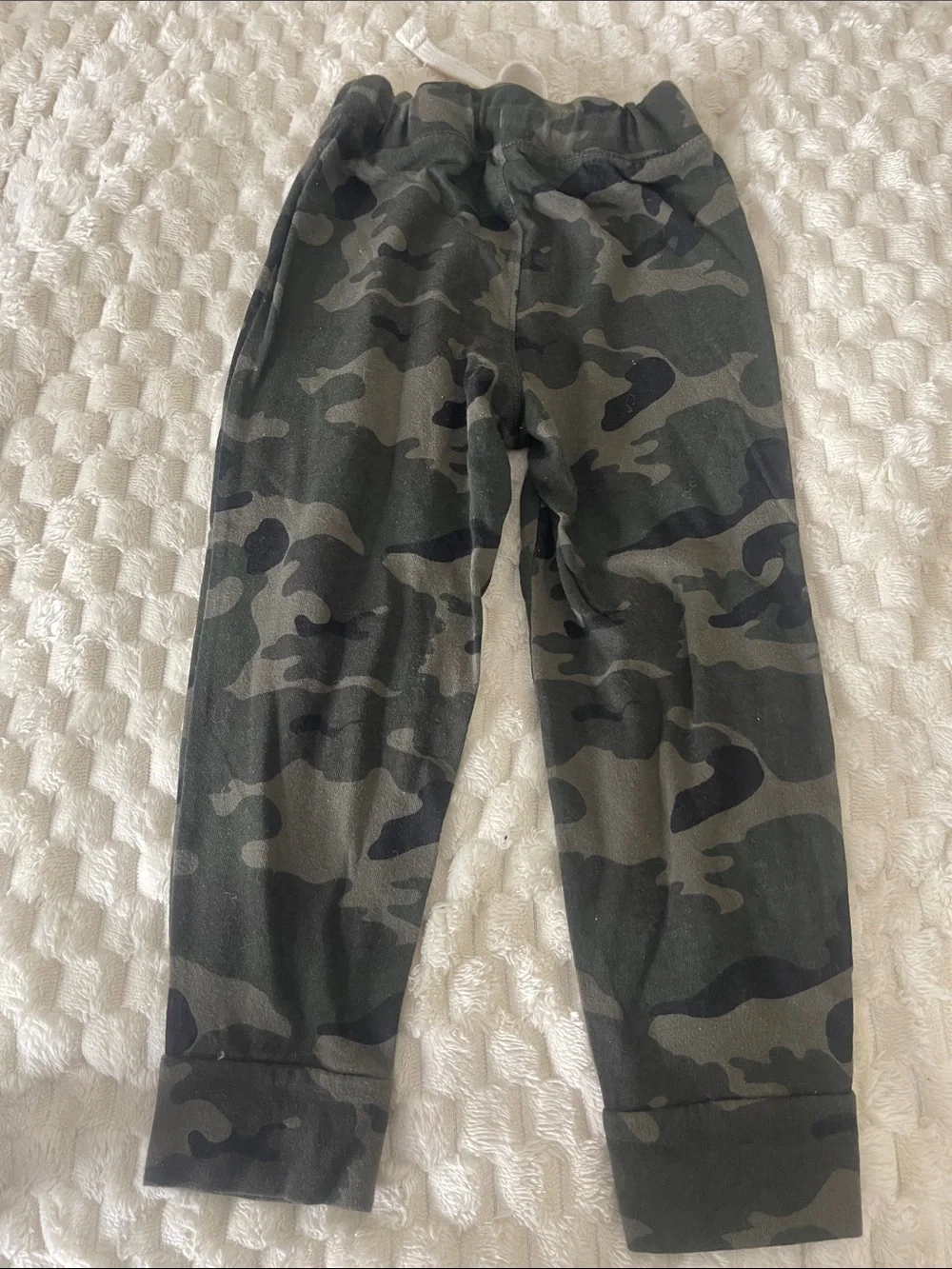 Old Navy Green & Black Camo Jogger Pants with White Drawstring